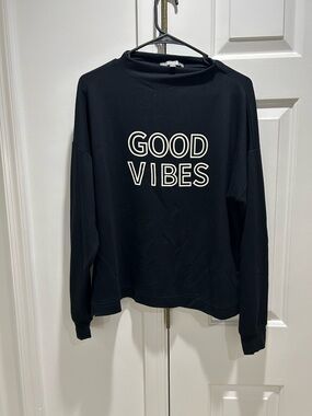 Marled Black Crewneck top